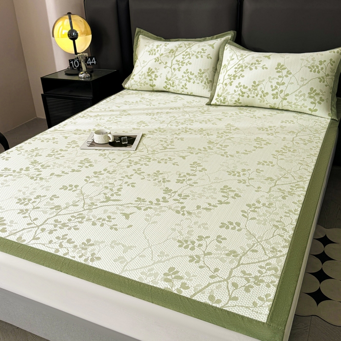 91家纺网 家纺一手货源 找家纺 凯罗 2026新款凉豆豆简约时尚风凉感豆豆凉席床席床笠-床席款 纤藤集-薄荷绿