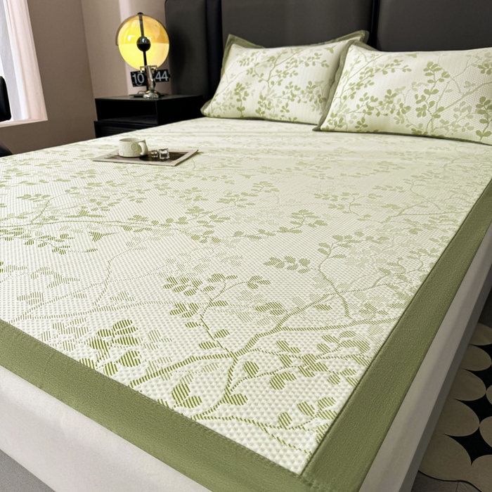 91家纺网 家纺一手货源 找家纺 凯罗 2026新款凉豆豆简约时尚风凉感豆豆凉席床席床笠-床席款 纤藤集-薄荷绿