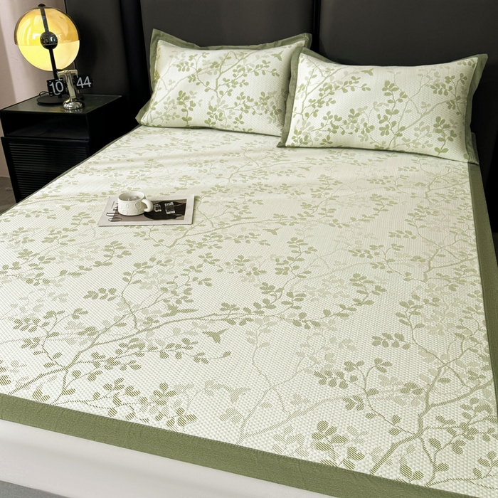 91家纺网 家纺一手货源 找家纺 凯罗 2026新款凉豆豆简约时尚风凉感豆豆凉席床席床笠-床席款 纤藤集-薄荷绿