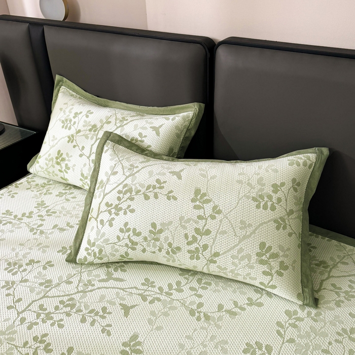 91家纺网 家纺一手货源 找家纺 凯罗 2026新款凉豆豆简约时尚风凉感豆豆凉席床席床笠-床席款 纤藤集-薄荷绿