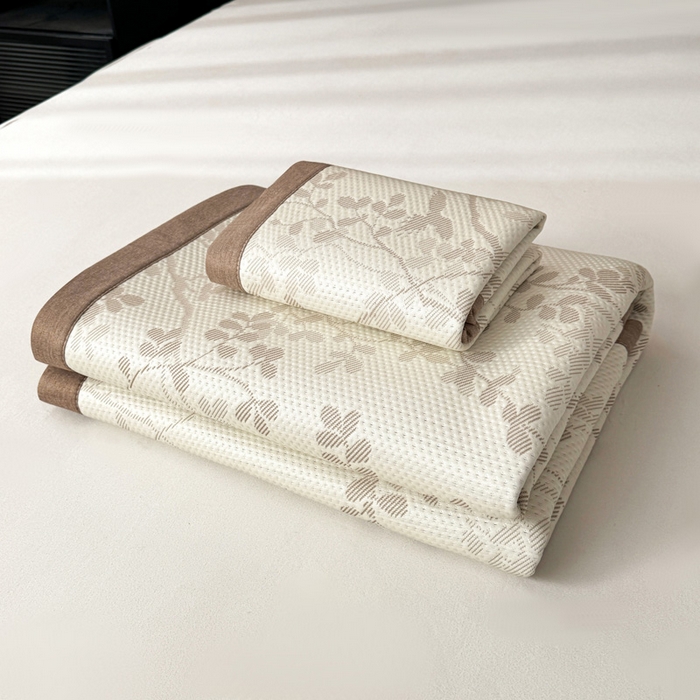 91家纺网 家纺一手货源 找家纺 凯罗 2026新款凉豆豆简约时尚风凉感豆豆凉席床席床笠-床席款 纤藤集-奶咖