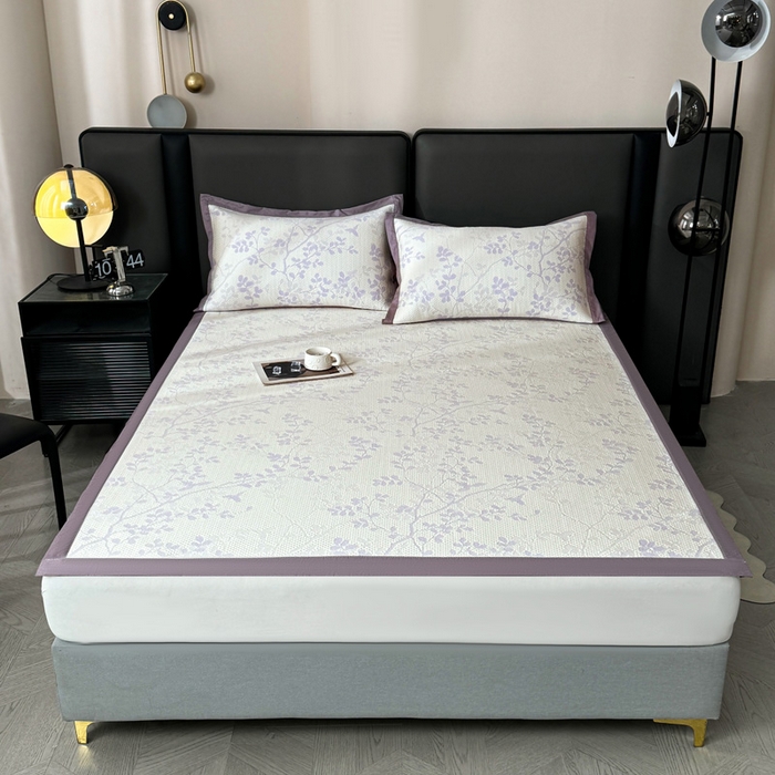 91家纺网 家纺一手货源 找家纺 凯罗 2026新款凉豆豆简约时尚风凉感豆豆凉席床席床笠-床席款 纤藤集-夏紫