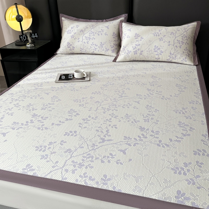 91家纺网 家纺一手货源 找家纺 凯罗 2026新款凉豆豆简约时尚风凉感豆豆凉席床席床笠-床席款 纤藤集-夏紫