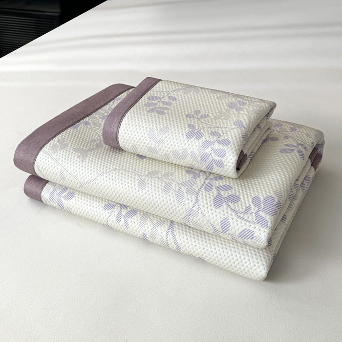 91家纺网 家纺一手货源 找家纺 凯罗 2026新款凉豆豆简约时尚风凉感豆豆凉席床席床笠-床席款 纤藤集-夏紫