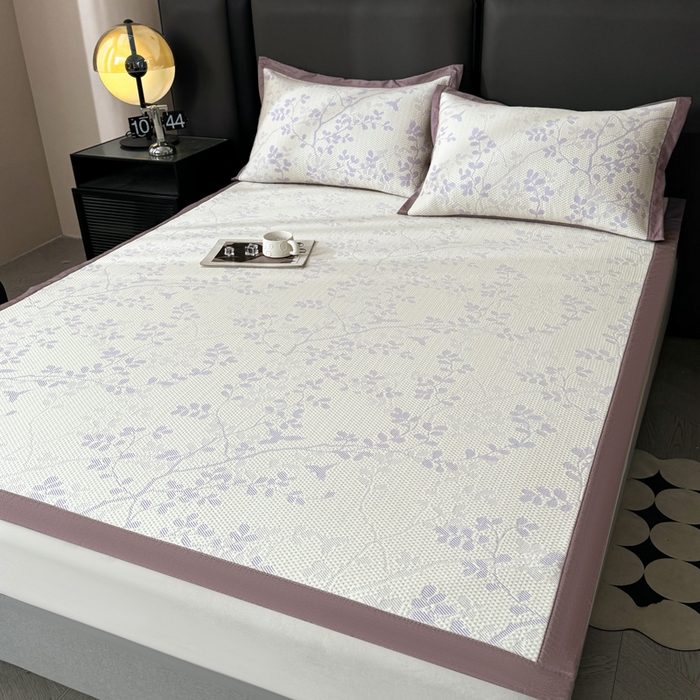 91家纺网 家纺一手货源 找家纺 凯罗 2026新款凉豆豆简约时尚风凉感豆豆凉席床席床笠-床席款 纤藤集-夏紫