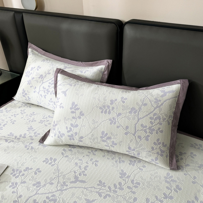 91家纺网 家纺一手货源 找家纺 凯罗 2026新款凉豆豆简约时尚风凉感豆豆凉席床席床笠-床席款 纤藤集-夏紫