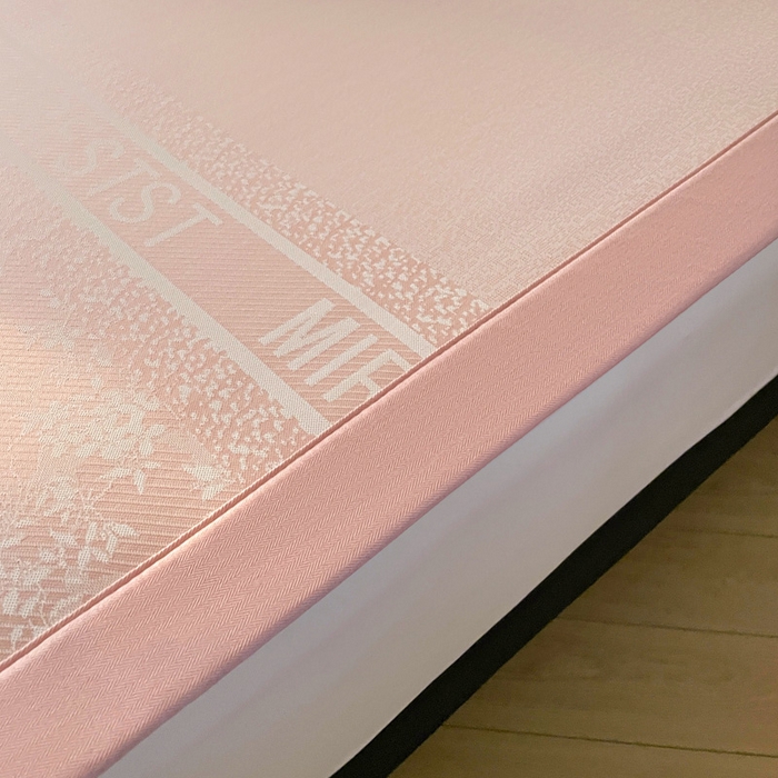 91家纺网 家纺一手货源 找家纺 （总）凯罗 2026新款凉感提花冰丝床笠床席三件套冰感抗菌床席床笠三件套--床席款