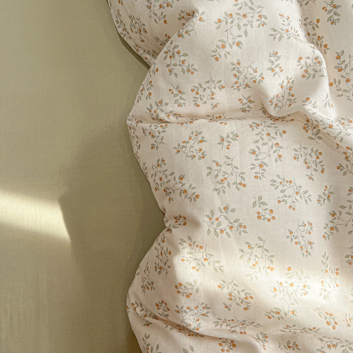 亿梵家居 2026新款A类母婴级有氧纯棉印花双面全棉双层纱四件套-床拍图樱花漫野