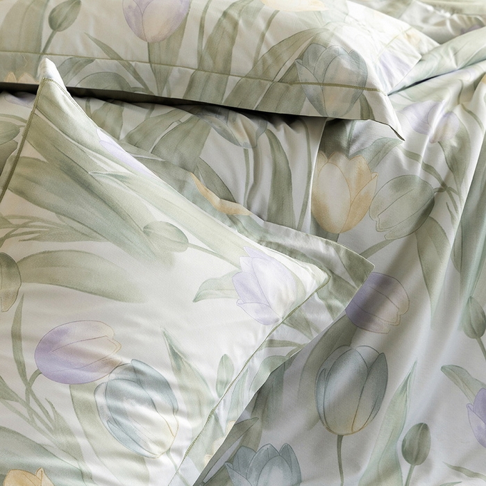 91家纺网 家纺一手货源 找家纺 立奥被业 2026新品冰丝棉夏被四件套竹节纱夏被四件套 翠袖黄冠-绿