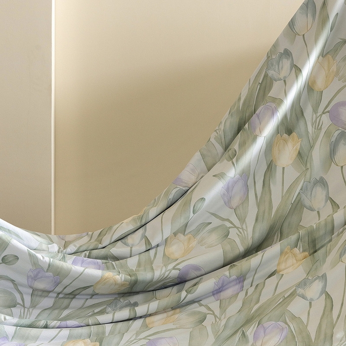 91家纺网 家纺一手货源 找家纺 立奥被业 2026新品冰丝棉夏被四件套竹节纱夏被四件套 翠袖黄冠-绿