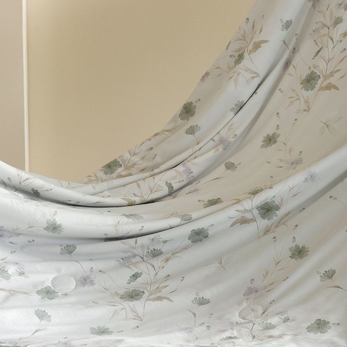 91家纺网 家纺一手货源 找家纺 立奥被业 2026新品冰丝棉夏被四件套竹节纱夏被四件套 翠韵春晓-绿