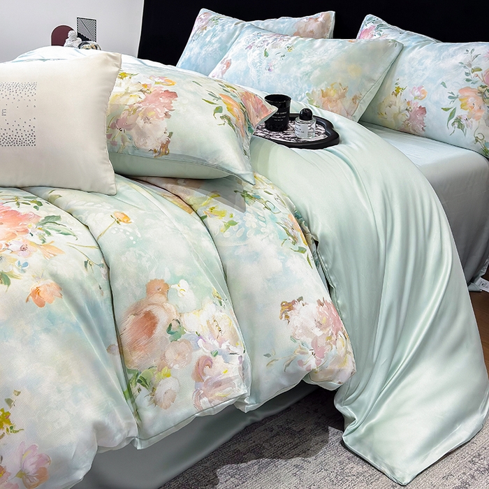 91家纺网 家纺一手货源 找家纺 （总）优贝家纺 2026新款100%莱赛尔天丝面料数码印花四件套