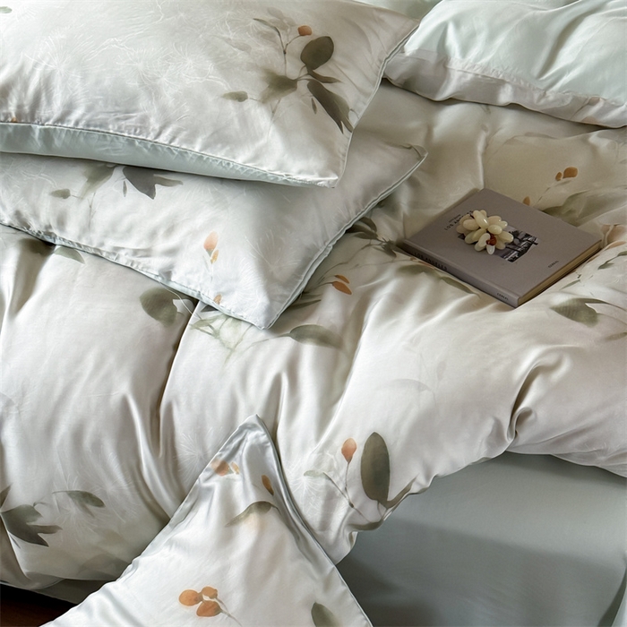 91家纺网 家纺一手货源 找家纺 优贝家纺 2026新款100%莱赛尔天丝面料数码印花四件套 漫月星花