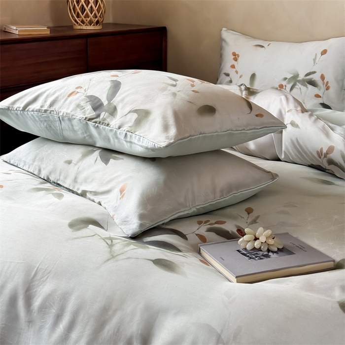 91家纺网 家纺一手货源 找家纺 优贝家纺 2026新款100%莱赛尔天丝面料数码印花四件套 漫月星花