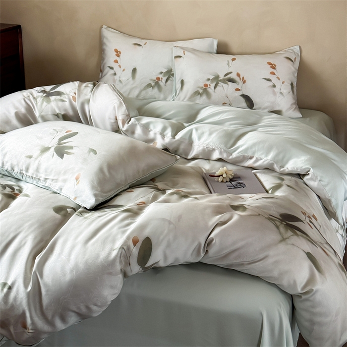 91家纺网 家纺一手货源 找家纺 优贝家纺 2026新款100%莱赛尔天丝面料数码印花四件套 漫月星花