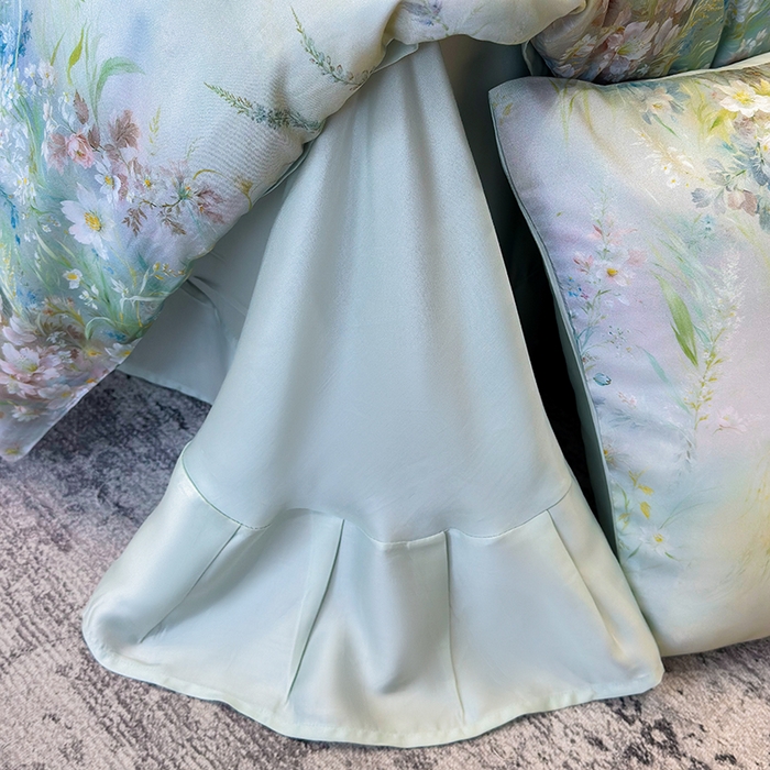 91家纺网 家纺一手货源 找家纺 优贝家纺 2026新款100%莱赛尔天丝面料数码印花四件套 花花世界