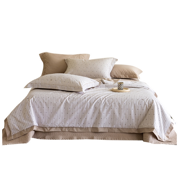 91家纺网 家纺一手货源 找家纺 立奥被业 2026新品冰丝棉夏被四件套竹节纱夏被四件套 欢乐熊宝-蓝