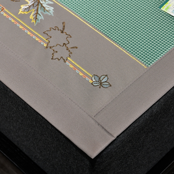 91家纺网 家纺一手货源 找家纺 小牛席业 2026新款小千鸟格枫叶款轻奢风抗菌席凉席藤席冰藤席冰丝席草席竹席乳胶席凉感豆豆席 小千鸟格-枫叶抗菌席（绿色）