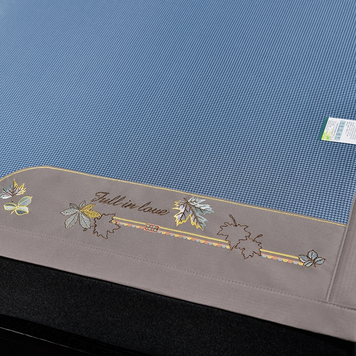 91家纺网 家纺一手货源 找家纺 小牛席业 2026新款小千鸟格枫叶款轻奢风抗菌席凉席藤席冰藤席冰丝席草席竹席乳胶席凉感豆豆席 小千鸟格-枫叶抗菌席（蓝色）