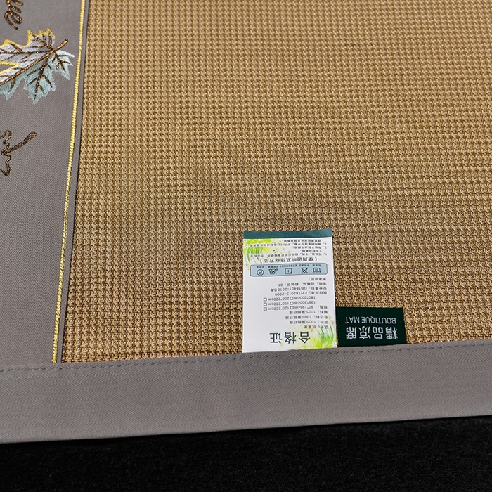 91家纺网 家纺一手货源 找家纺 小牛席业 2026新款小千鸟格枫叶款轻奢风抗菌席凉席藤席冰藤席冰丝席草席竹席乳胶席凉感豆豆席 小千鸟格-枫叶抗菌席（咖色）