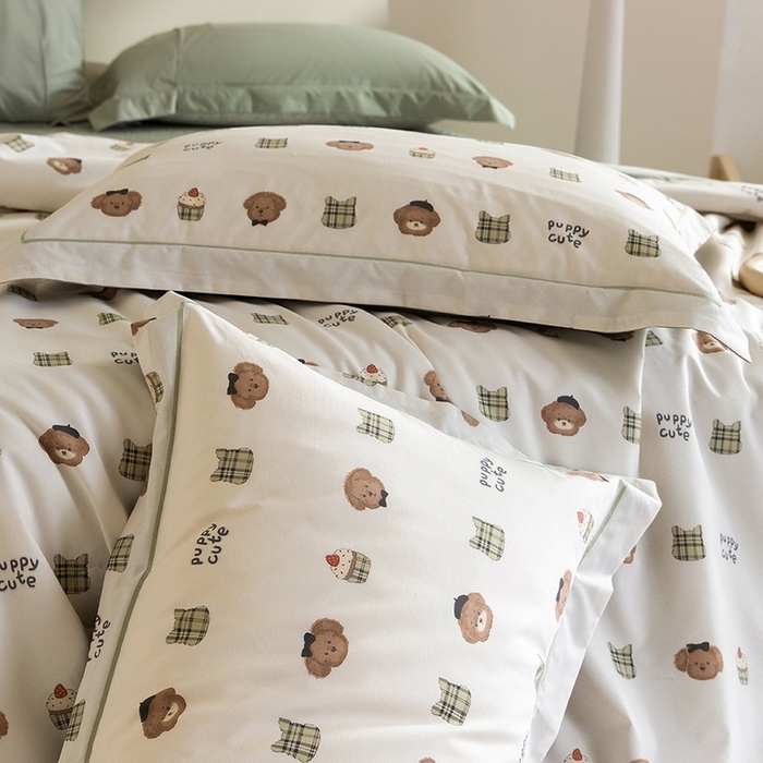 91家纺网 家纺一手货源 找家纺 立奥被业 2026新品冰丝棉夏被四件套竹节纱夏被四件套 萌首星罗-绿