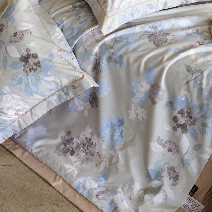 91家纺网 家纺一手货源 找家纺 立奥被业 2026新品冰丝棉夏被四件套竹节纱夏被四件套 水墨江南-咖