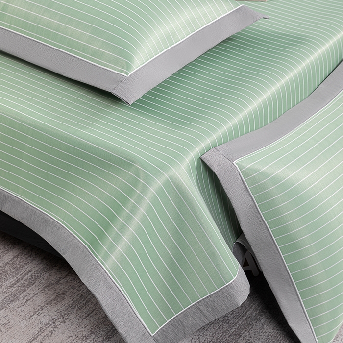 91家纺网 家纺一手货源 找家纺 小牛席业 2026新款无印风纯色凉感冰丝系列-床席款凉席藤席冰藤席冰丝席竹席乳胶席凉感豆豆席草席空调席 绿色