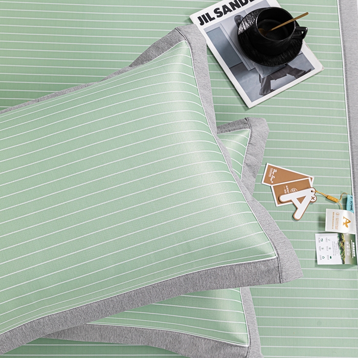 91家纺网 家纺一手货源 找家纺 小牛席业 2026新款无印风纯色凉感冰丝系列-床席款凉席藤席冰藤席冰丝席竹席乳胶席凉感豆豆席草席空调席 绿色