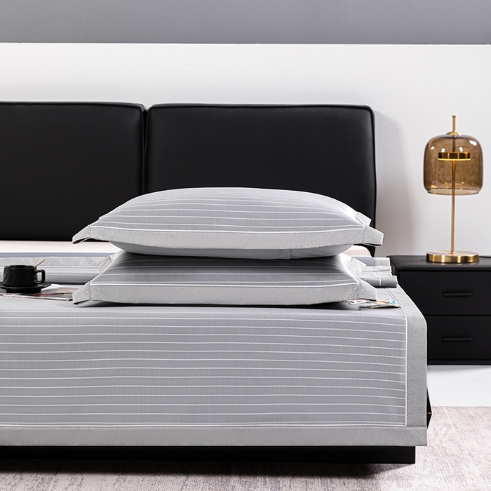 91家纺网 家纺一手货源 找家纺 小牛席业 2026新款无印风纯色凉感冰丝系列-床席款凉席藤席冰藤席冰丝席竹席乳胶席凉感豆豆席草席空调席 灰色