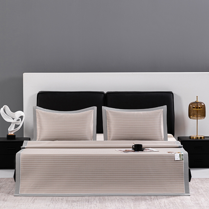 91家纺网 家纺一手货源 找家纺 小牛席业 2026新款无印风纯色凉感冰丝系列-床席款凉席藤席冰藤席冰丝席竹席乳胶席凉感豆豆席草席空调席 香槟