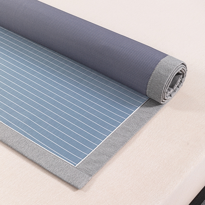 91家纺网 家纺一手货源 找家纺 小牛席业 2026新款无印风纯色凉感冰丝系列-床席款凉席藤席冰藤席冰丝席竹席乳胶席凉感豆豆席草席空调席 蓝色