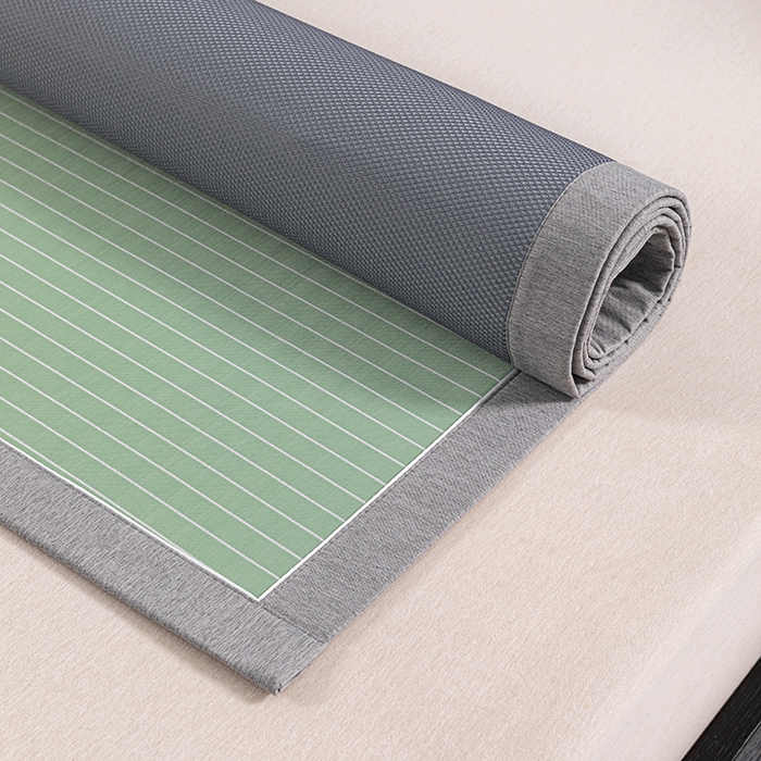 91家纺网 家纺一手货源 找家纺 小牛席业 2026新款无印风纯色凉感冰丝系列-床席款凉席藤席冰藤席冰丝席竹席乳胶席凉感豆豆席草席空调席 绿色