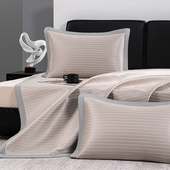 91家纺网 家纺一手货源 找家纺 小牛席业 2026新款无印风纯色凉感冰丝系列-床席款凉席藤席冰藤席冰丝席竹席乳胶席凉感豆豆席草席空调席 香槟