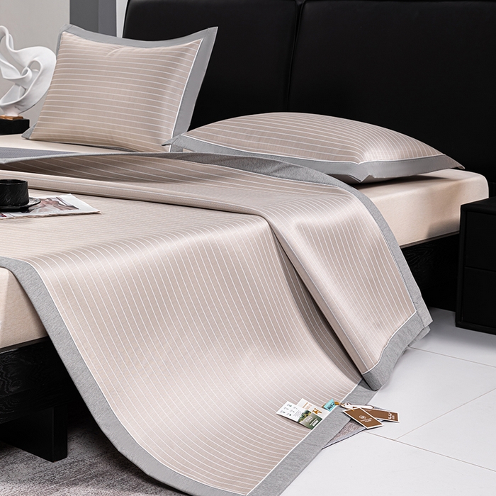 小牛席业 2026新款无印风纯色凉感冰丝系列-床席款凉席藤席冰藤席冰丝席竹席乳胶席凉感豆豆席草席空调席 香槟