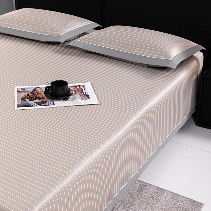 91家纺网 家纺一手货源 找家纺 小牛席业 2026新款无印风纯色凉感冰丝系列-床席款凉席藤席冰藤席冰丝席竹席乳胶席凉感豆豆席草席空调席 香槟