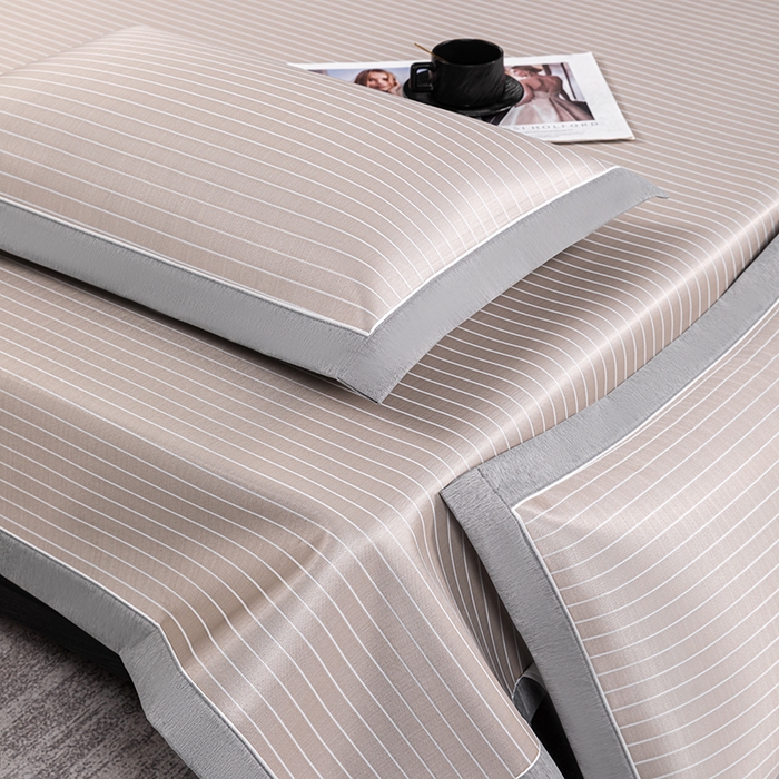 91家纺网 家纺一手货源 找家纺 小牛席业 2026新款无印风纯色凉感冰丝系列-床席款凉席藤席冰藤席冰丝席竹席乳胶席凉感豆豆席草席空调席 香槟