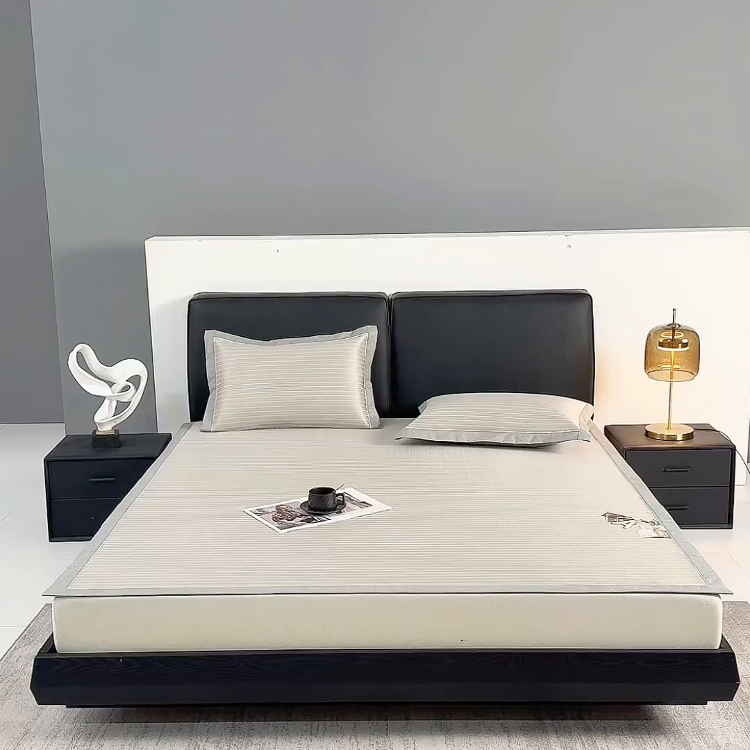 91家纺网 家纺一手货源 找家纺 小牛席业 2026新款无印风纯色凉感冰丝系列-床席款凉席藤席冰藤席冰丝席竹席乳胶席凉感豆豆席草席空调席 香槟