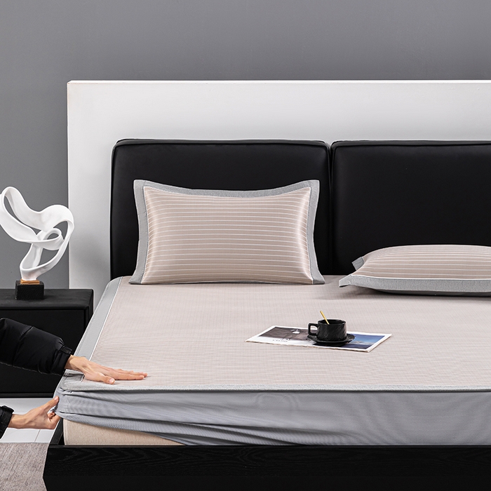 91家纺网 家纺一手货源 找家纺 （总）小牛席业 2026新款无印风纯色凉感冰丝系列（床笠款）凉席藤席冰藤席冰丝席竹席乳胶席凉感豆豆席草席空调席