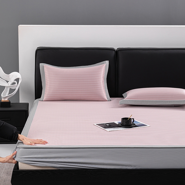 91家纺网 家纺一手货源 找家纺 （总）小牛席业 2026新款无印风纯色凉感冰丝系列（床笠款）凉席藤席冰藤席冰丝席竹席乳胶席凉感豆豆席草席空调席