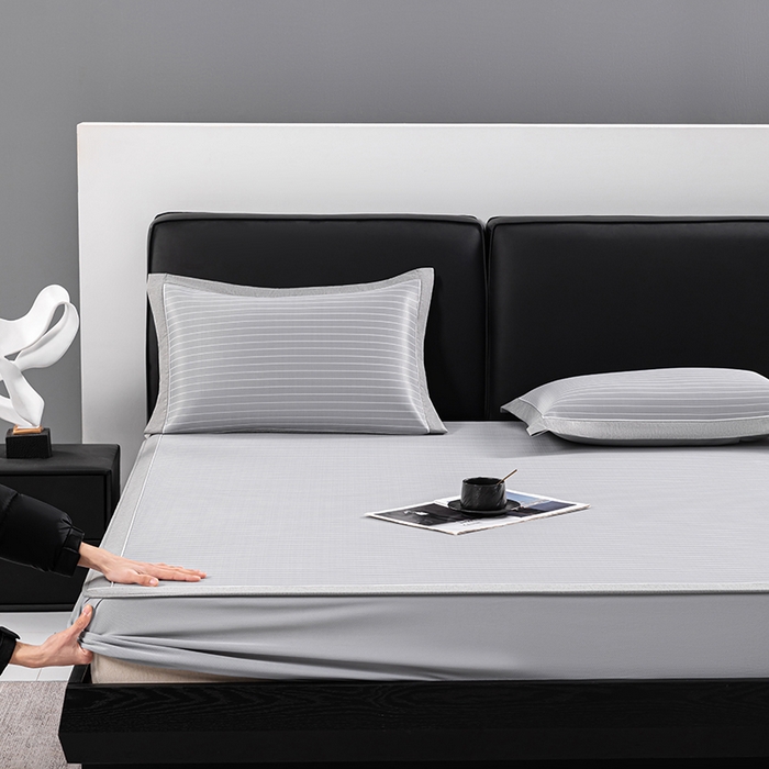 91家纺网 家纺一手货源 找家纺 （总）小牛席业 2026新款无印风纯色凉感冰丝系列（床笠款）凉席藤席冰藤席冰丝席竹席乳胶席凉感豆豆席草席空调席