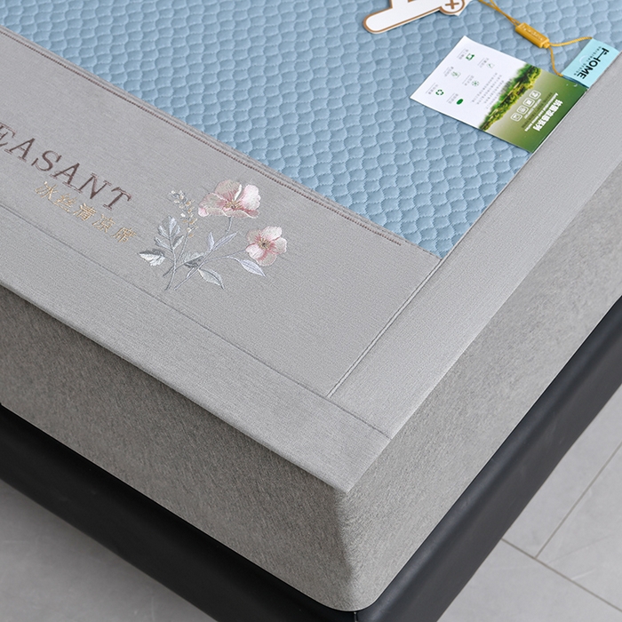 91家纺网 家纺一手货源 找家纺 小牛席业 2026款3D按摩-鲜花冷感豆豆席系列藤席冰藤席冰丝席可机洗凉感冰丝席豆豆席PE霸王藤席 蓝色