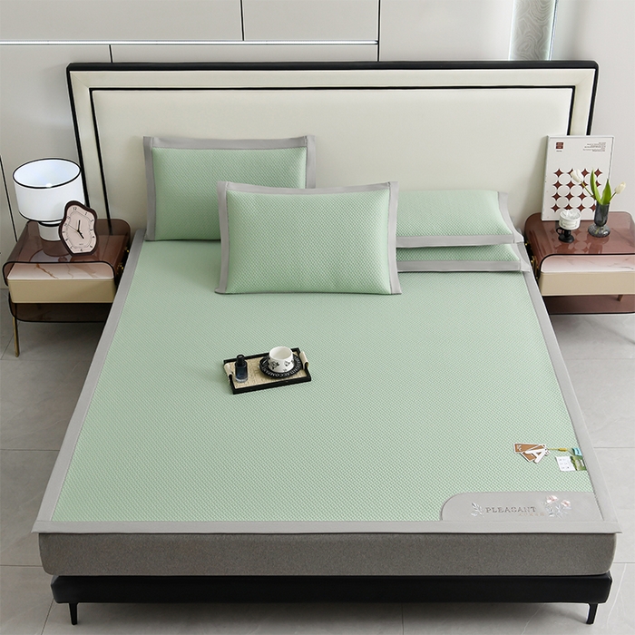 91家纺网 家纺一手货源 找家纺 小牛席业 2026款3D按摩-鲜花冷感豆豆席系列藤席冰藤席冰丝席可机洗凉感冰丝席豆豆席PE霸王藤席 绿色