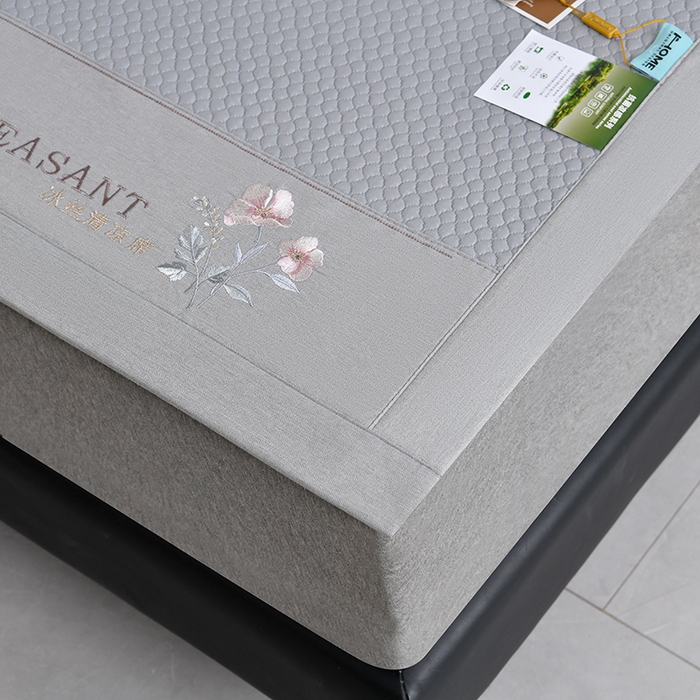 91家纺网 家纺一手货源 找家纺 小牛席业 2026款3D按摩-鲜花冷感豆豆席系列藤席冰藤席冰丝席可机洗凉感冰丝席豆豆席PE霸王藤席 灰色