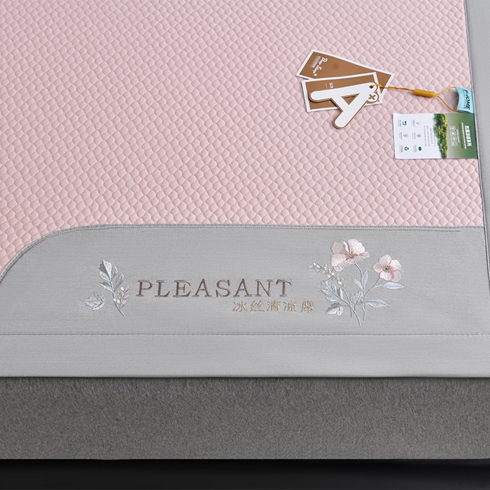 91家纺网 家纺一手货源 找家纺 小牛席业 2026款3D按摩-鲜花冷感豆豆席系列藤席冰藤席冰丝席可机洗凉感冰丝席豆豆席PE霸王藤席 粉色