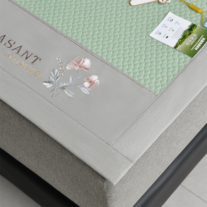 91家纺网 家纺一手货源 找家纺 小牛席业 2026款3D按摩-鲜花冷感豆豆席系列藤席冰藤席冰丝席可机洗凉感冰丝席豆豆席PE霸王藤席 绿色