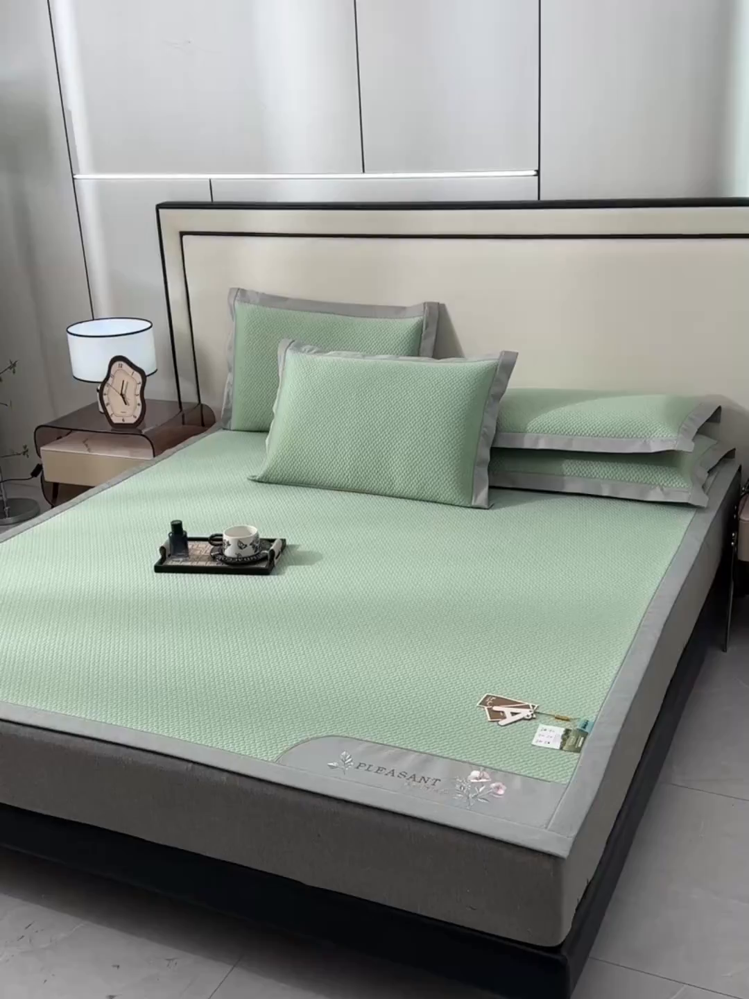 91家纺网 家纺一手货源 找家纺 小牛席业 2026款3D按摩-鲜花冷感豆豆席系列藤席冰藤席冰丝席可机洗凉感冰丝席豆豆席PE霸王藤席 绿色