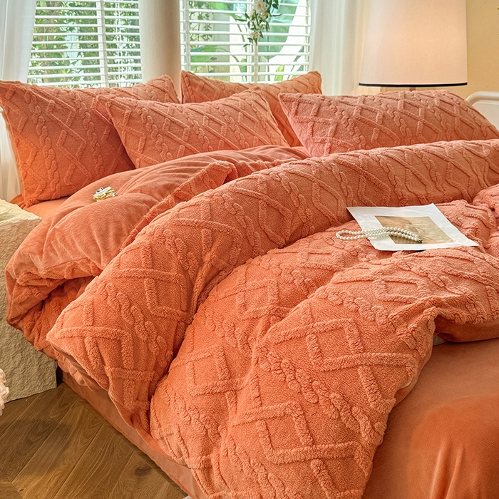 91家纺网 家纺一手货源 找家纺 （总）沐珩家纺 2026新款亲肤舒适加厚保暖塔芙绒牛奶绒系列四件套