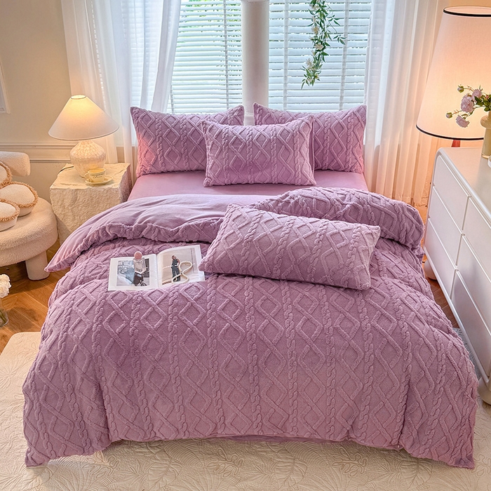 91家纺网 家纺一手货源 找家纺 （总）沐珩家纺 2026新款亲肤舒适加厚保暖塔芙绒牛奶绒系列四件套