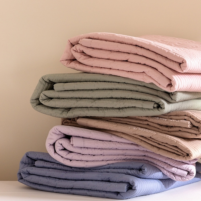 91家纺网 家纺一手货源 找家纺 立奥被业 2026新品冰丝棉夏被四件套竹节纱夏被四件套 组合