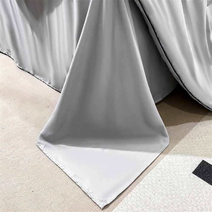 91家纺网 家纺一手货源 找家纺 优贝家纺 2026新款100%莱赛尔纯色天丝面料夏被四件套终版 绅士灰
